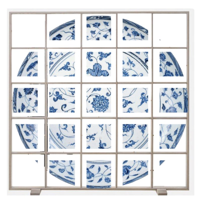 Side-wall concept — the giant Ming plate, fragmented and re-set