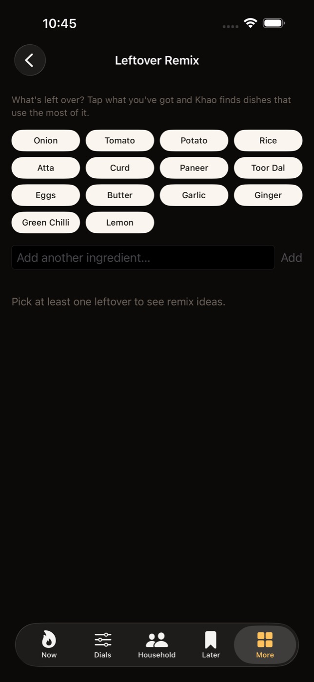 Leftover Remix — dishes built from what is already in the fridge