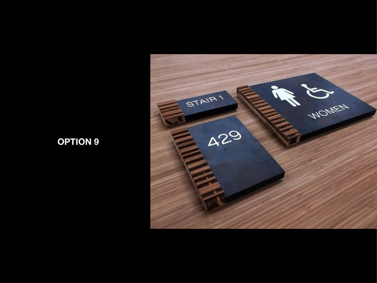 Desk and stair signs