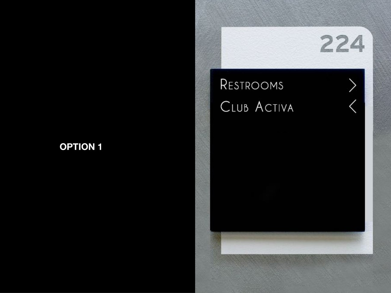 A directional wayfinding sign