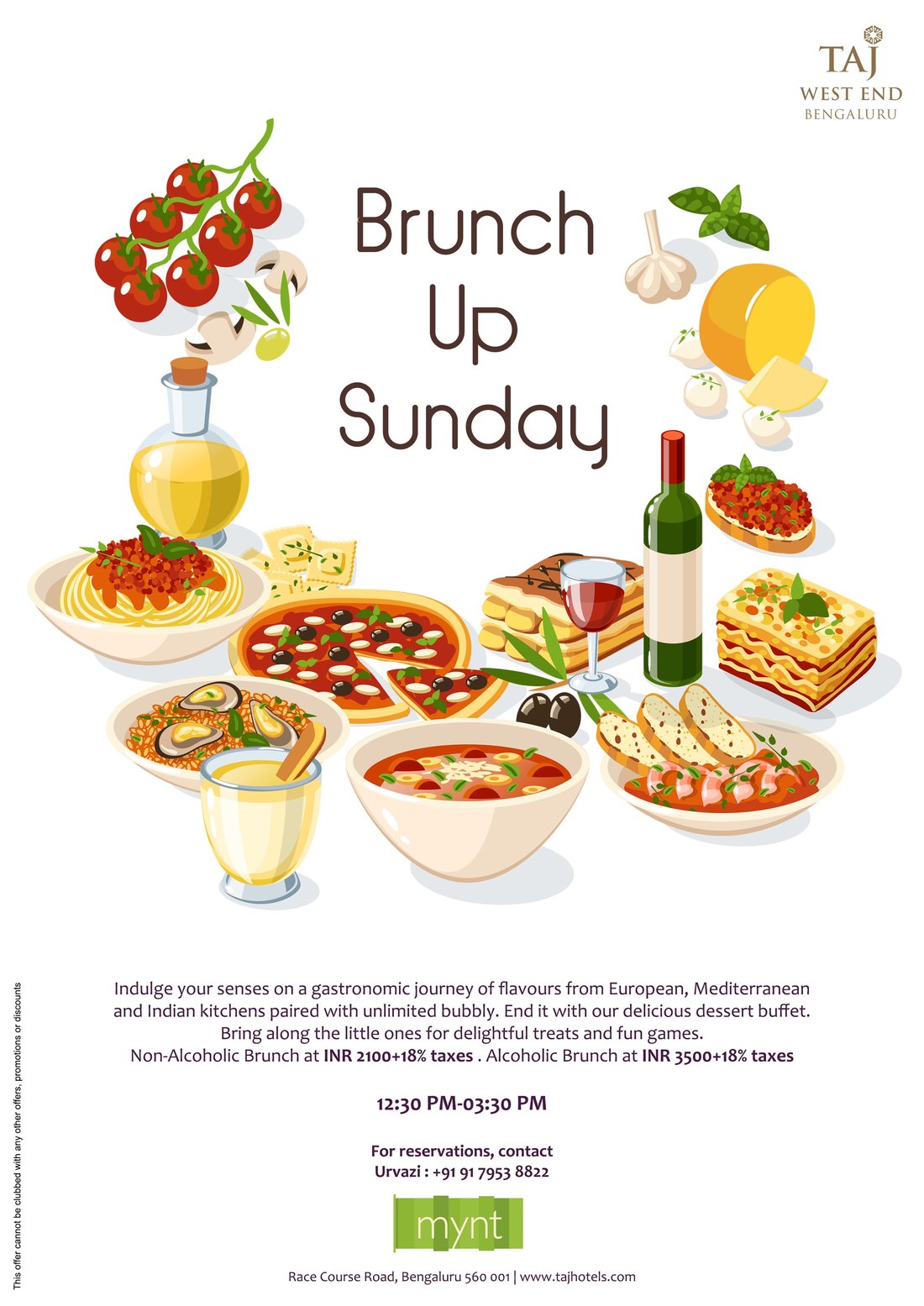 Illustrated route — a flat food spread under hand-lettered 'Brunch Up Sunday'