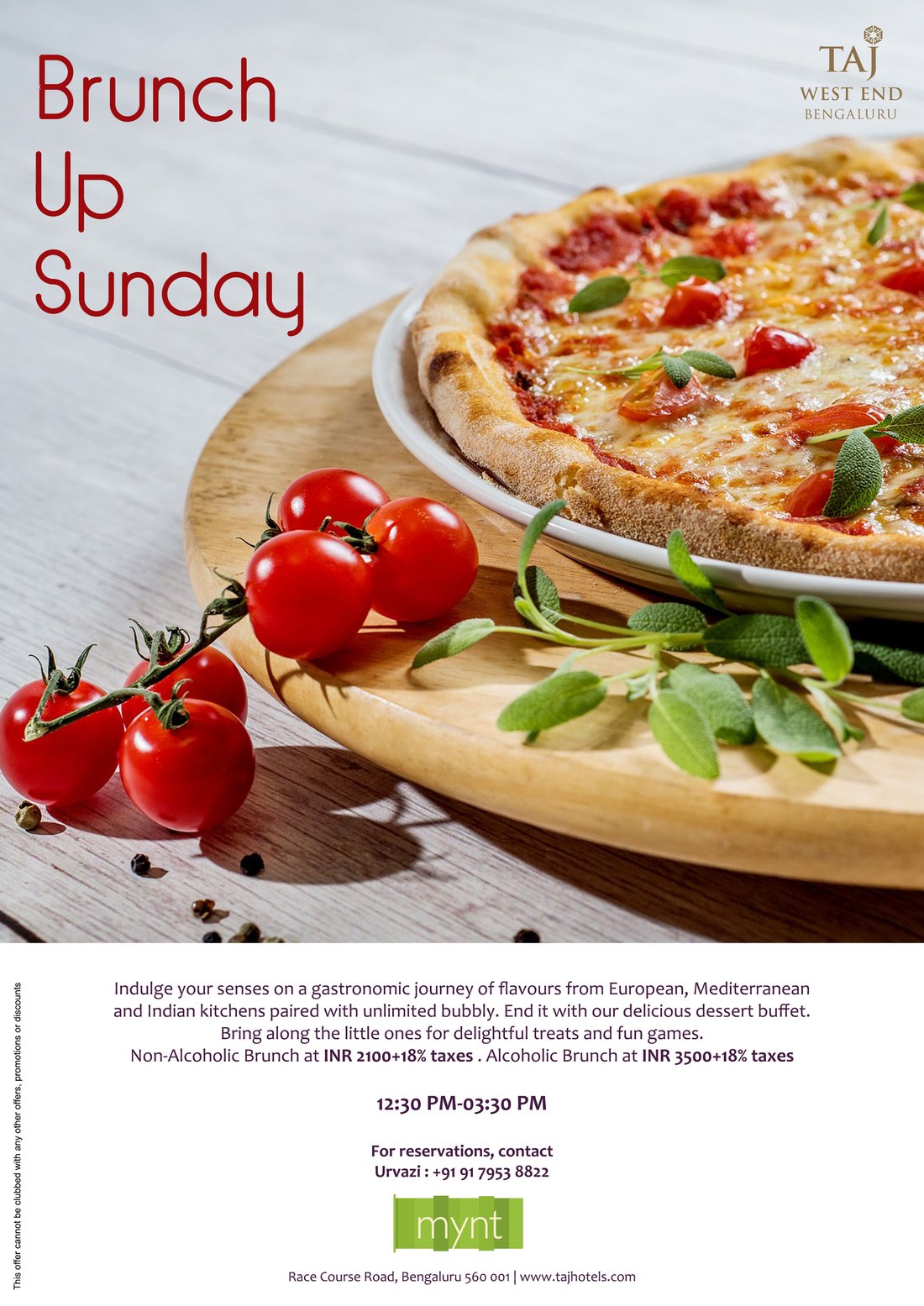 Photographic route — 'Brunch Up Sunday' over a pizza on a wooden board