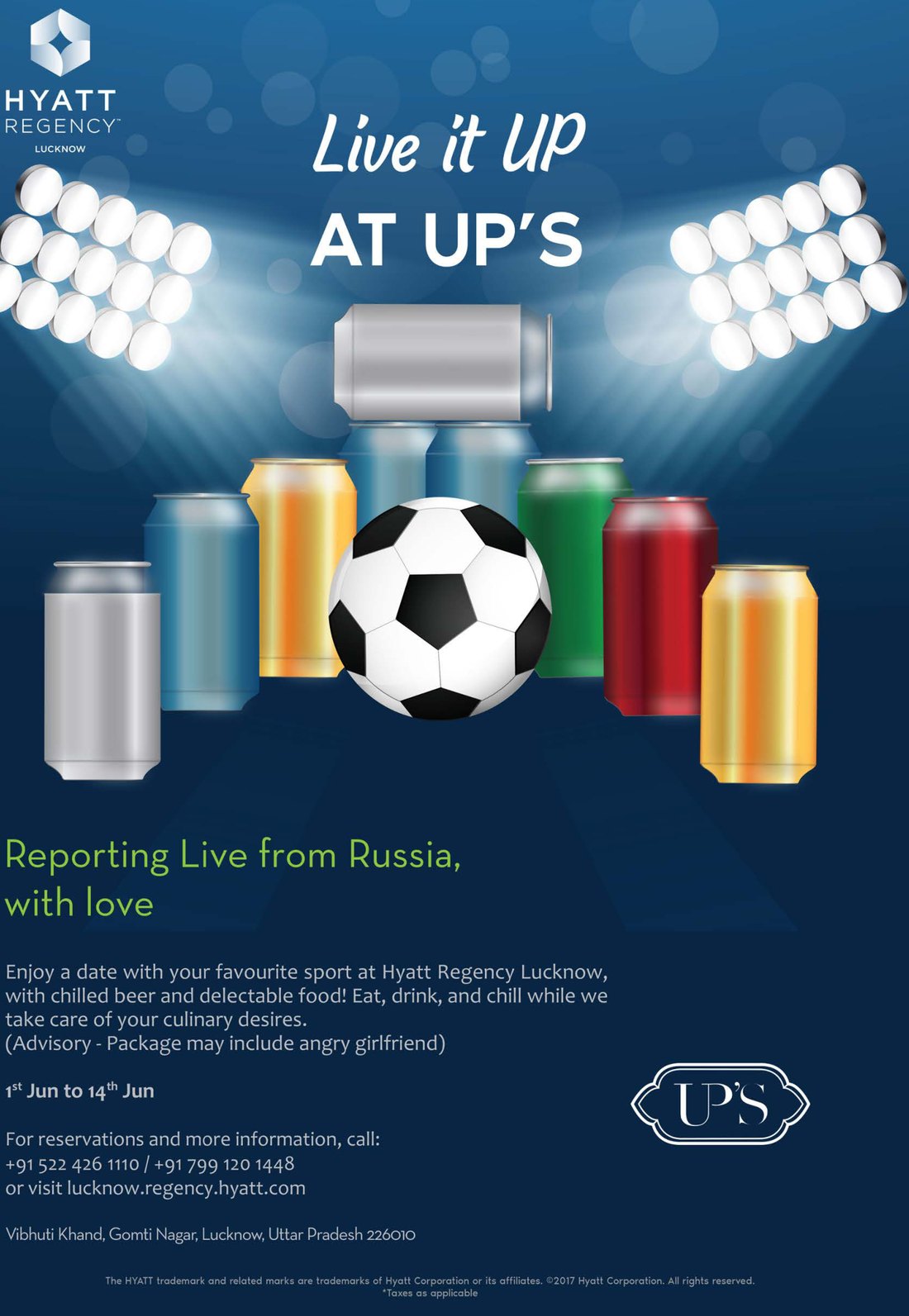 'Live it Up at UP'S' — a football World-Cup screening at the bar