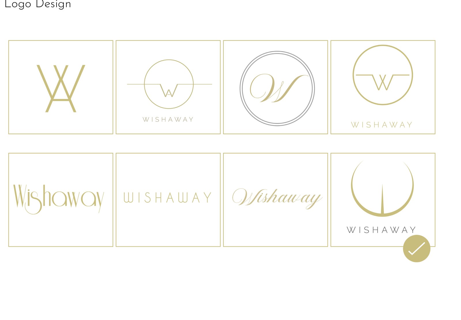 Eight proposed logo directions