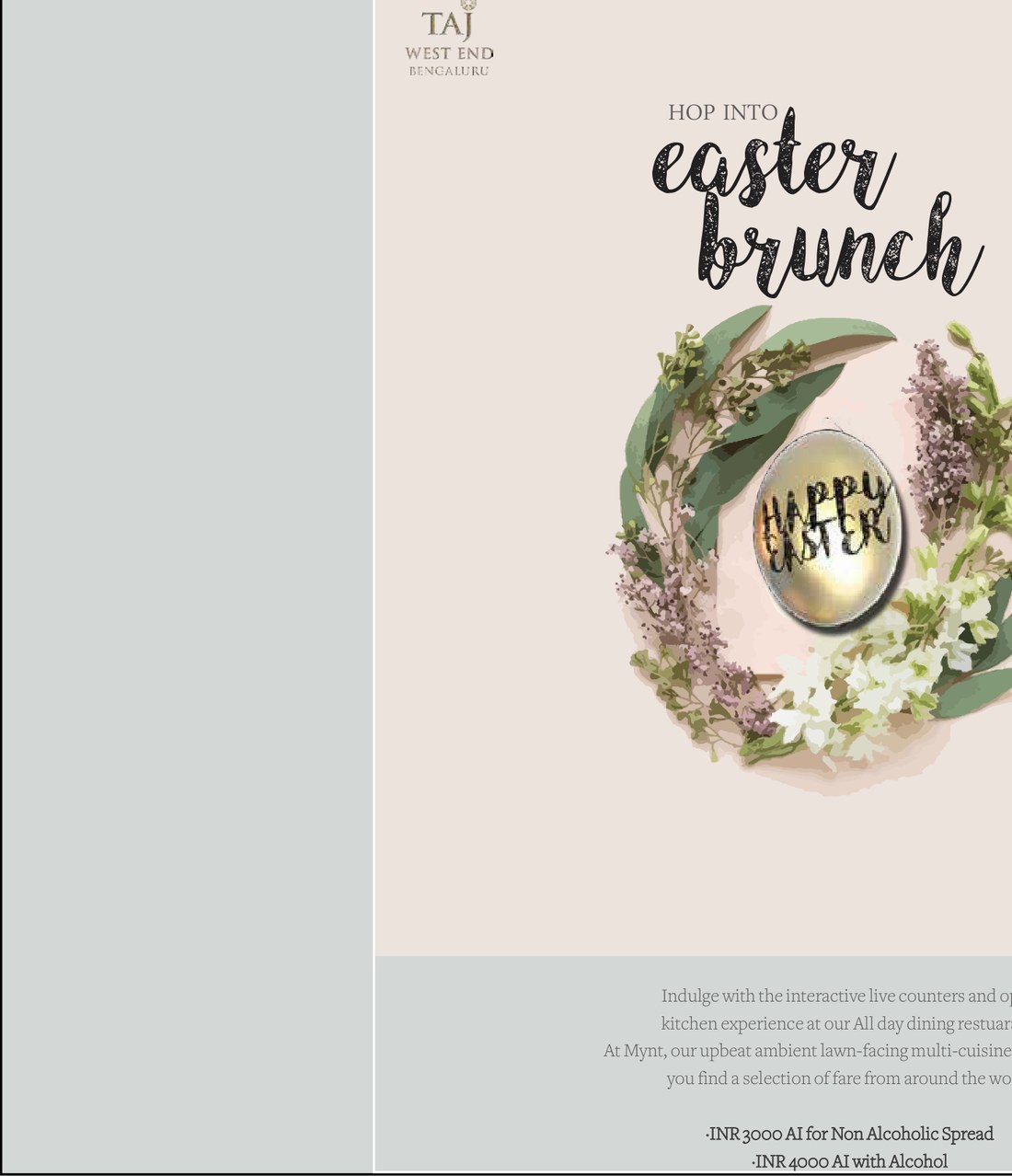 'Hop into Easter Brunch' wreath poster