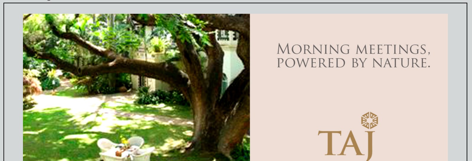 'Morning Meetings, Powered by Nature' advert