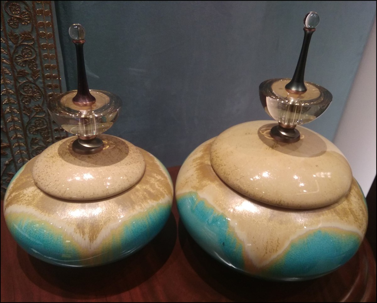 Lidded ceramic jars