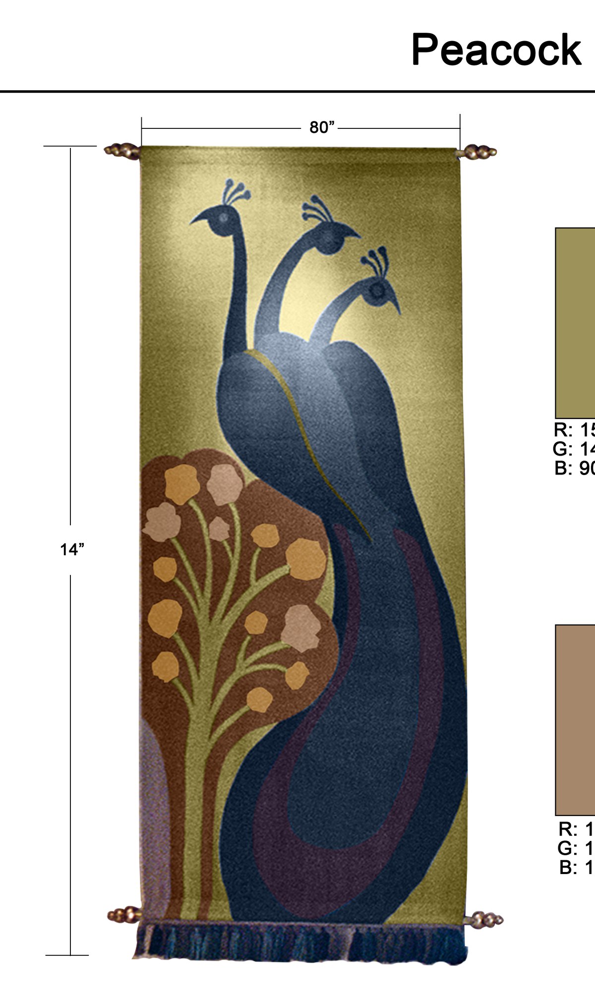Woven peacock panel