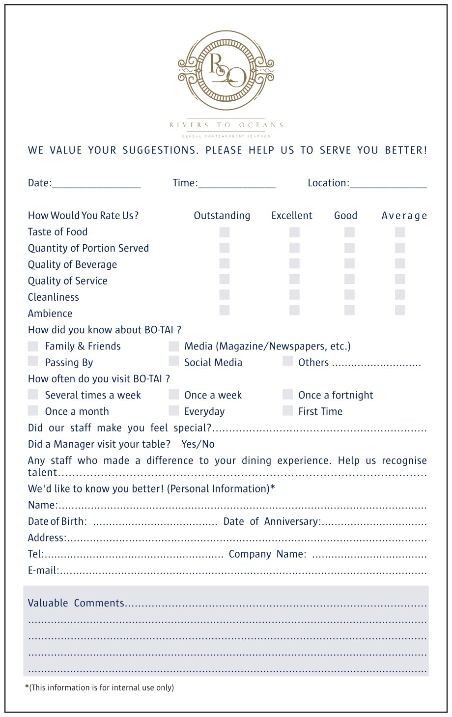 Comment card