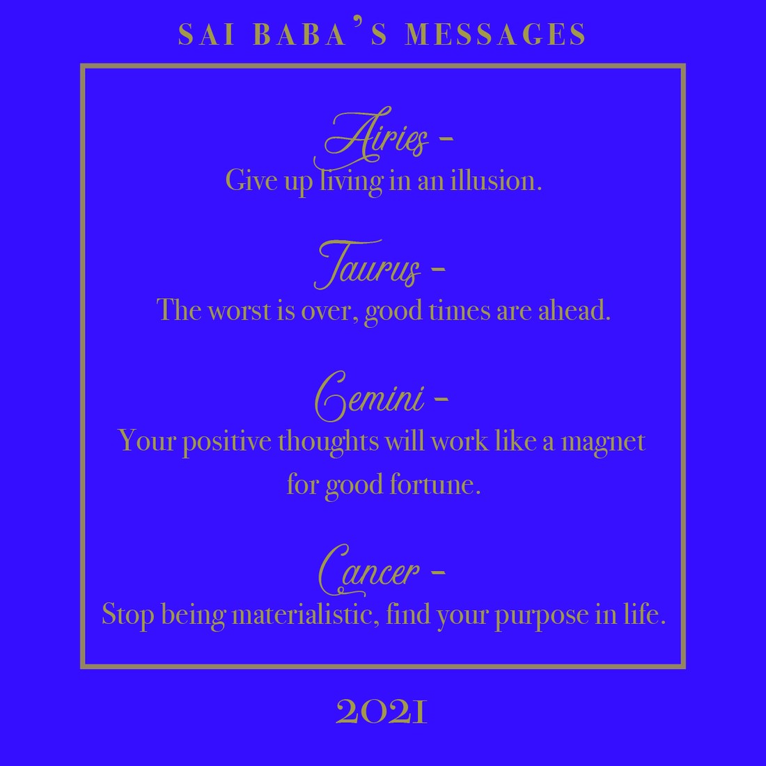 A zodiac-messages post