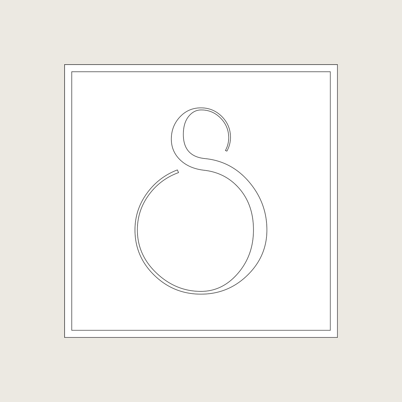 Two S-forms mirrored into a monogram inside a square