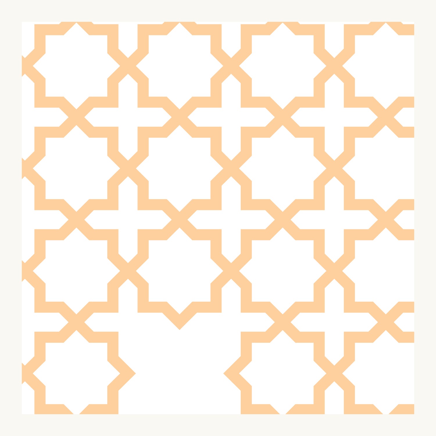 The Purseni jali — an eight-point star-and-cross lattice in gold